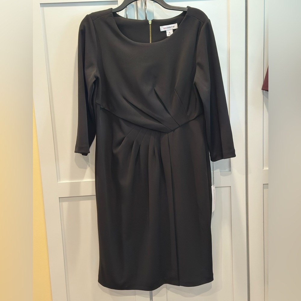 New! Liz Claiborne size 10 Elegant Black Dress with gold back zipper